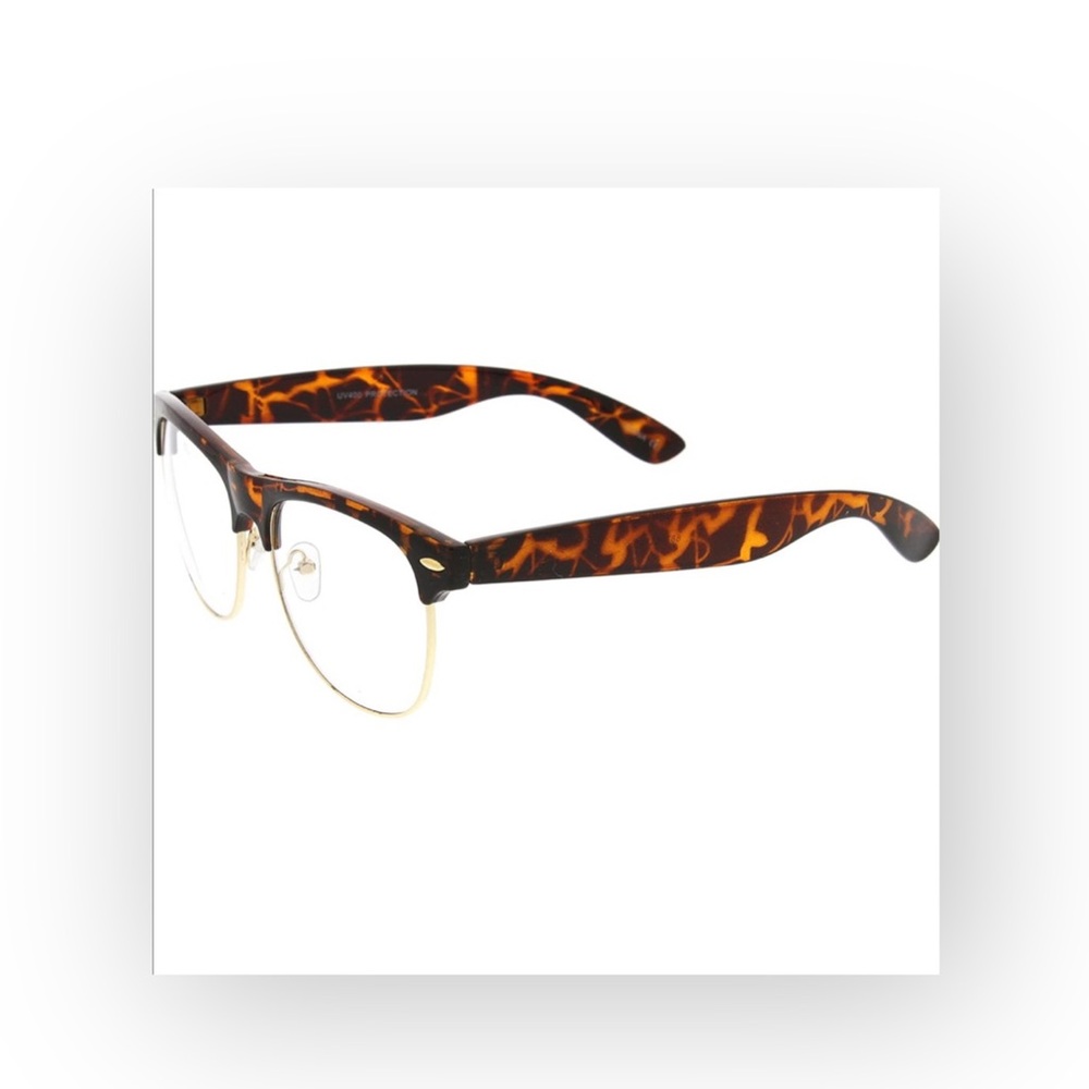 new Dapper Horn Rim Sunglasses Clear Sunnies ☻ Tortoise Shell + Clear ☻︎ - Picture 8 of 11